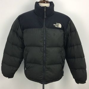 The North Face Dark Green and Black Puffer…